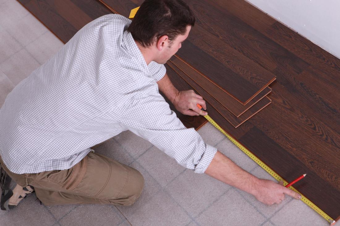 This is a picture of a hardwood floor installation.